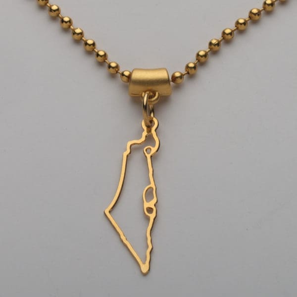 Israel Map Pendant Necklace 24K gold plating