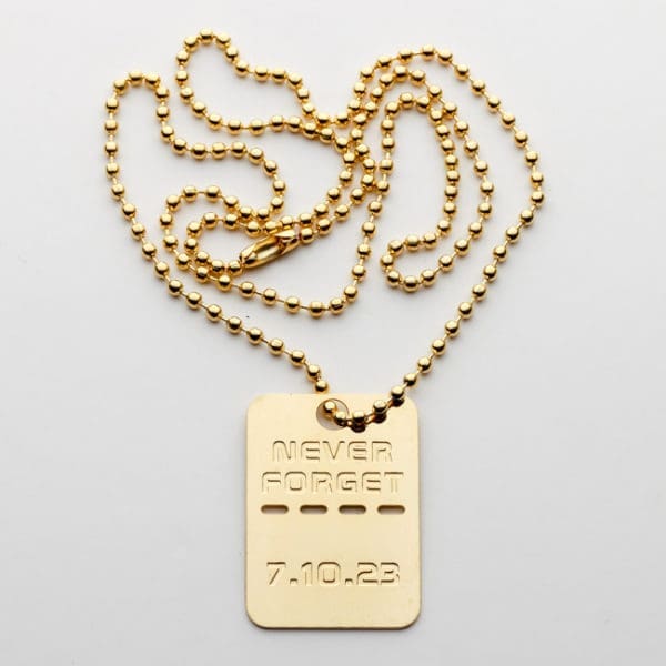 NEVER FORGET dog tag necklace